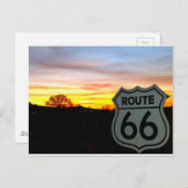 Carte Postale Route 66 au coucher du soleil (Devant / Derrière)