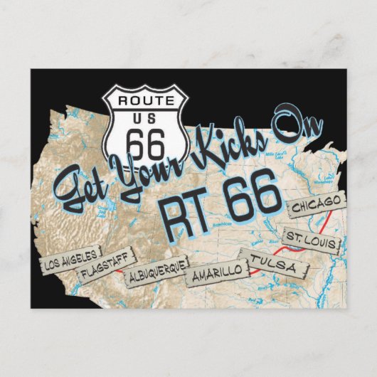 Carte Postale route 66 cadeaux (Devant)