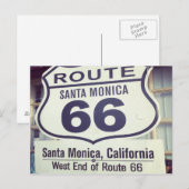 Carte Postale Route 66 California Père Noël Monica (Devant / Derrière)
