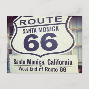 Carte Postale Route 66 California Père Noël Monica