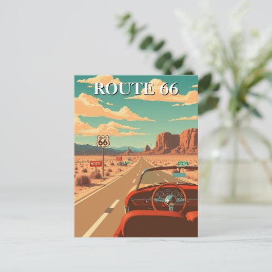 Carte Postale Route 66 Classic Road Trip American (Debout devant)