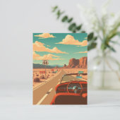 Carte Postale Route 66 Classic Road Trip Vintage (Debout devant)