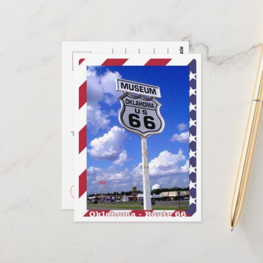 Carte Postale Route 66 - Oklahoma - États-Unis - (Devant/Arrière en situation)