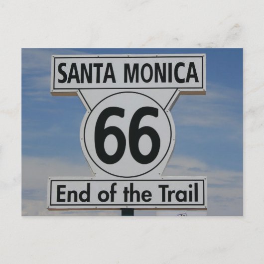 Carte Postale Route 66 Père Noël Monica California (Devant)