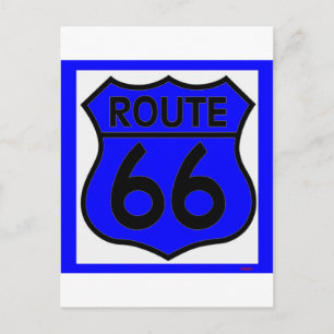 Carte Postale Route 66 Personnaliser bleue !