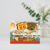 Carte Postale Route 66 Rouge Rétro (Debout devant)