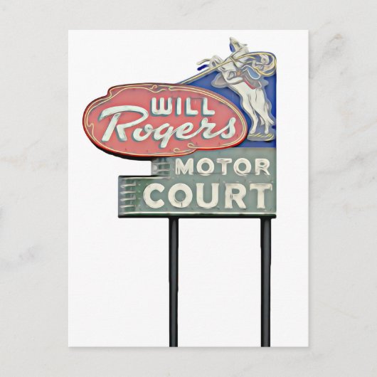 Carte Postale Route 66 Tulsa Will Rogers Motor Court (Devant)