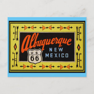 Carte Postale Route 66 - Vintage voyage Albuquerque Nouveau-Mexi