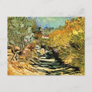 Carte Postale Route à Saint-Rémy avec personnage de Vincent van