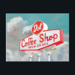 Carte Postale Route américaine | Coffee Shop Sign<br><div class="desc">Route américaine | Coffee Shop Sign Artist : Naomi McCavitt</div>