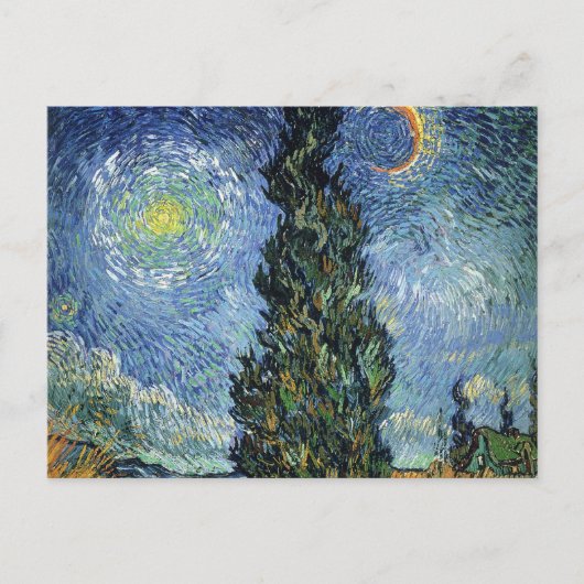 Carte Postale Route avec cyprès de Van Gogh Impressionnisme (Devant)
