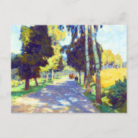 Route bordée d'arbres par Carl Moll