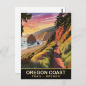 Carte Postale Route côtière de l'Oregon, Oregon, Travel (Devant / Derrière)
