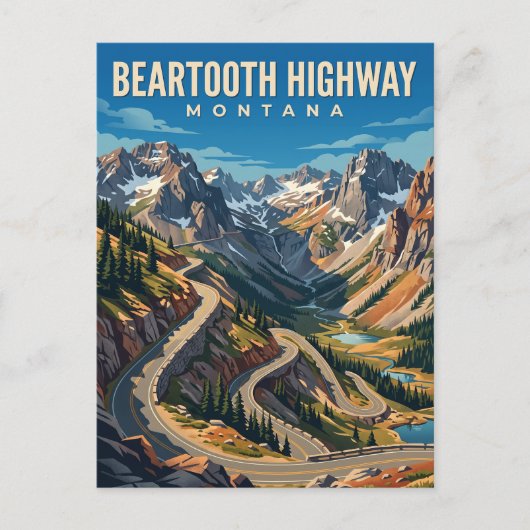 Carte Postale Route de Beartooth Montana (Devant)