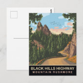 Carte Postale Route de Black Hills, Mont Rushmore, SD, Voyage (Devant / Derrière)