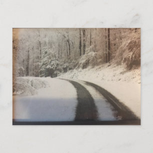 Carte Postale Route de campagne d'hiver