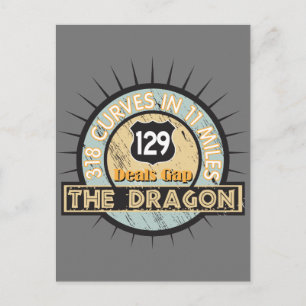 Carte Postale Route de la moto Le dragon traite l'écart