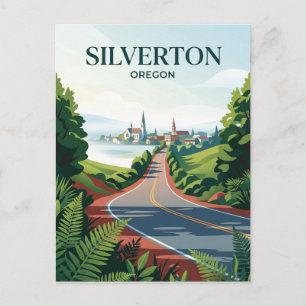 Carte Postale Route de Silver Falls USA
