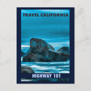 Carte Postale Route de voyage 101 de la côte vintage de Californ