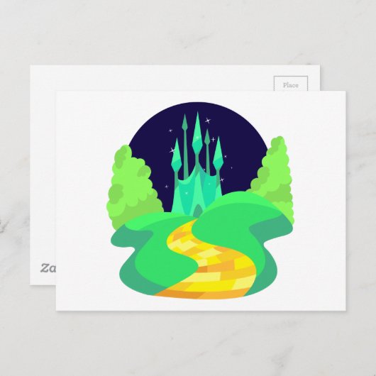 Carte Postale route en brique jaune (Devant / Derrière)