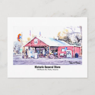 Carte Postale Route historique 66 Arizona General Store Aquarell