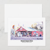 Carte Postale Route historique 66 Arizona General Store Aquarell (Devant / Derrière)
