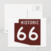 Carte Postale Route historique 66 - Arizona State Map (Devant / Derrière)