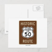 Carte Postale Route historique US Highway 50 (Californie) (Devant / Derrière)