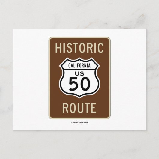Carte Postale Route historique US Highway 50 (Californie) (Devant)