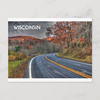 Carte Postale Route pittoresque du Wisconsin à l'automne