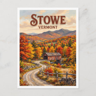 Carte Postale Route rurale de Stowe Vermont