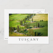 Carte Postale Route sinueuse Cypress en Toscane, Italie (Devant / Derrière)