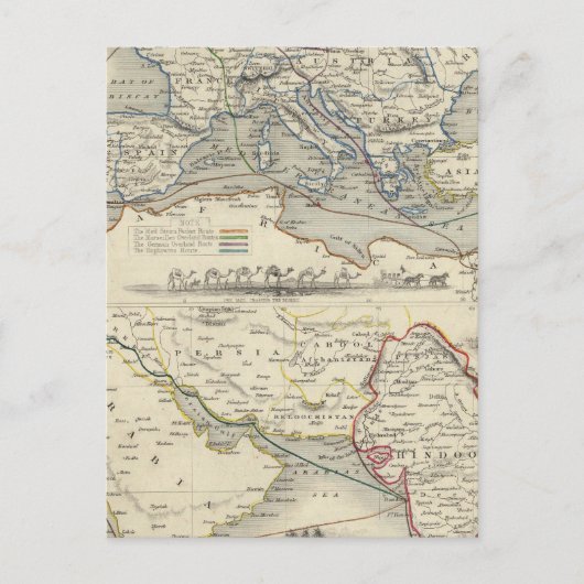 Carte Postale Route terrestre vers l'Inde (Devant)