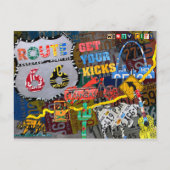 Carte Postale Route USA Route 66 Permis de Voyage Plaque Art (Devant)