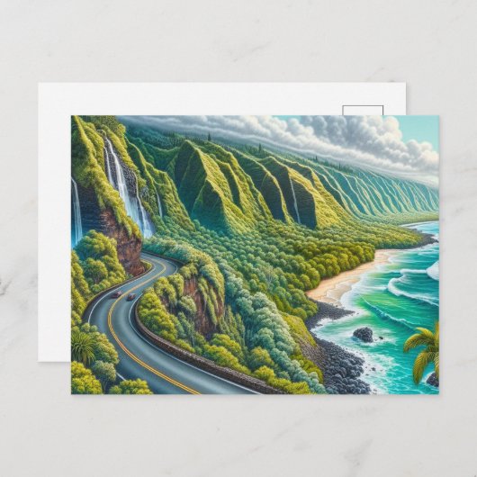 Carte Postale Route vers Hana Maui Hawaii (Devant / Derrière)