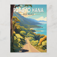 Route vers Hana Maui Hawaii Travel Art Vintage