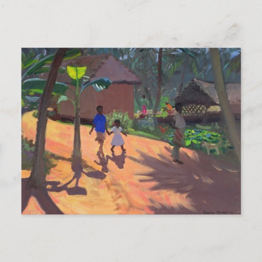 Carte Postale Route vers Kovalum Beach Kerala 1996 (Devant)