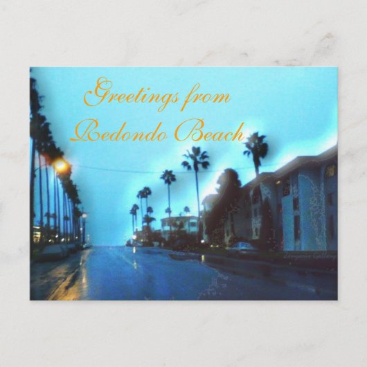 Carte Postale Route vers l'océan lors d'une soirée pluvieuse (Devant)