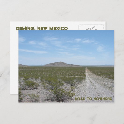 Carte Postale Route vers nulle part (Devant / Derrière)