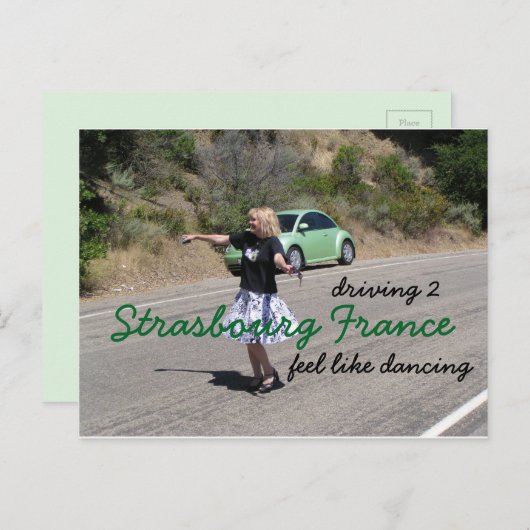 Carte Postale Route vers Strasbourg France (Devant / Derrière)