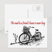 Carte Postale Route vers une maison d'amis (Devant / Derrière)