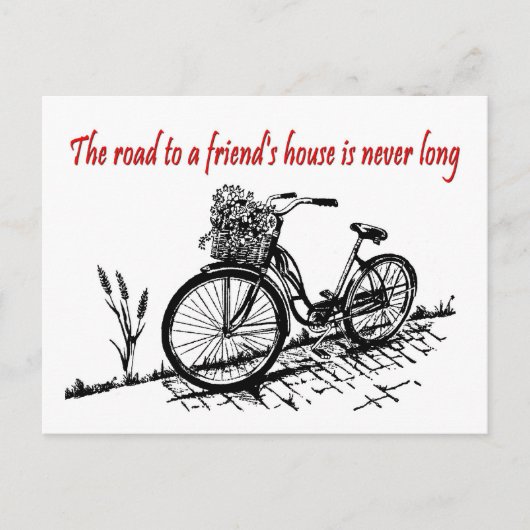 Carte Postale Route vers une maison d'amis (Devant)