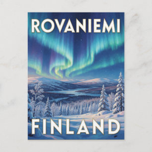 Carte Postale Rovaniemi Finland Aurores boréales Voyage Arctique