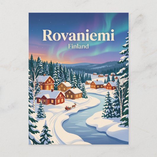 Carte Postale Rovaniemi, Finlande, hiver (Devant)