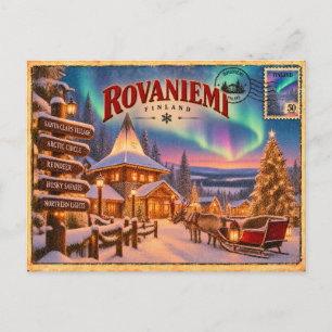 Carte Postale Rovaniemi Finlande Hiver Vintage