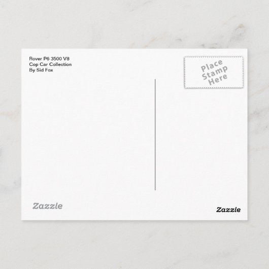 Carte Postale Rover P6 3500 V8 (Dos)