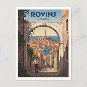 Carte Postale Rovinj Vieille Ville, Istrie, Croatie Souvenir