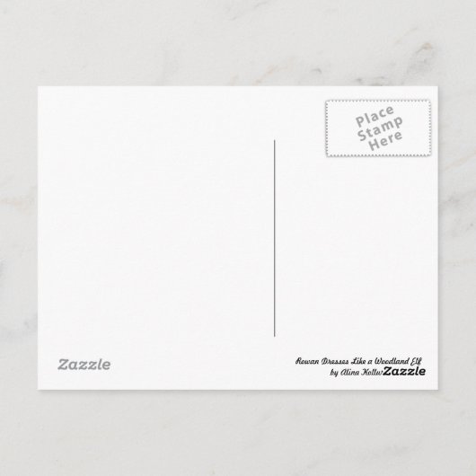 Carte Postale Rowan s'habille comme une poupée en papier d'elfe (Dos)