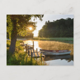 Carte Postale Rowboat Moored at Lake