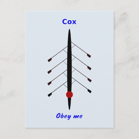 Carte Postale Rowing cox obéissez à moi sport (Devant)